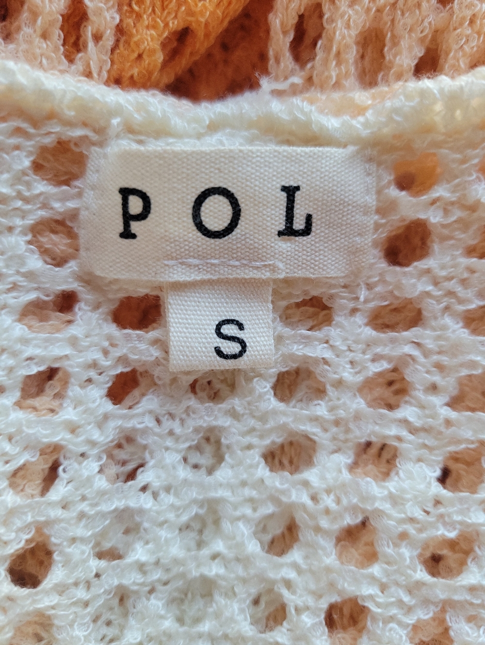 POL Oversized Open Knit Hooded Sweater Small Colorblock Boho Beach Cover Up Top - Picture 9 of 10